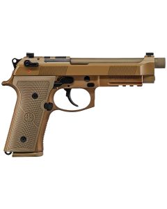 Beretta USA JS92QM9A4G M9A4 Centurion 9mm Luger 5.10" Barrel 10+1, Flat Dark Earth Cerakote Frame, Serrated Steel Optic Cut Slide, Polymer Grip &amp; Decocker Safety