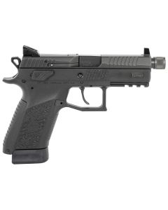 CZ-USA 89289 P-07 Suppressor Ready 9mm Luger 4.36" 17+1 Overall Black Finish with Inside Railed Nitride Steel Slide, Stippled Interchangeable Backstrap Grip &amp; Picatinny Rail