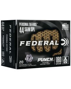Federal PD44SP1 Punch Personal Defense 44S&amp;W Spl 180gr Jacketed Hollow Point 20 Per Box/10 Case