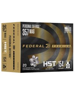 Federal P357HST1S Premium Personal Defense 357Mag 154gr HST Jacketed Hollow Point 20 Per Box/10 Case