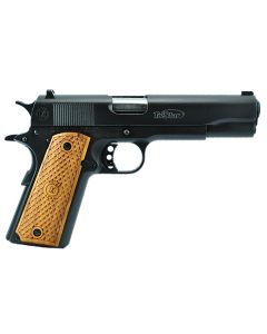 TriStar 85607 American Classic Government 1911 38 Super 9+1, 5" Stainless Steel Barrel, Blued Serrated Steel Slide, Blued Steel Frame w/Beavertail, Wood Grip