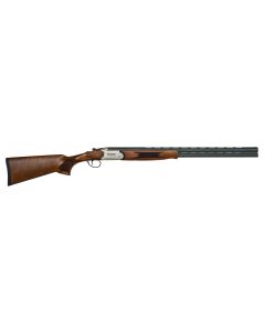 Mossberg 75479 Silver ReserveFull Size 410 Bore Break Open 3" 2rd 26" Matte Blued Vent Rib Barrel, Satin Silver Engraved Stainless Steel Receiver, Fixed Black Walnut Stock, Right Hand