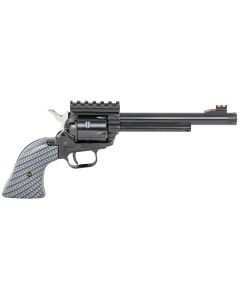 Heritage Mfg RR22B6TH Rough Rider Tactical Cowboy 22 LR 6 Shot 6.50" Black Steel/Threaded Barrel, Black Cylinder, Steel Frame w/Picatinny Rail, Carbon Fiber Grips