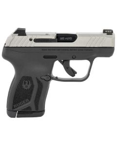 Ruger 13720 LCP Max Exclusive Configuration Compact Frame 380 ACP 10+1 2.80" Black Oxide Barrel, Savage Cerakote Serrated Steel Slide, Black Polymer Frame, Black Nylon Grip