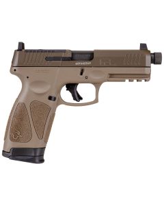 Taurus 1G3P941TAC G39mm Luger 17+1 4.50" Threaded Barrel, FDE Polymer Frame With Picatinny Acc. Rail, T.O.R.O Optic Cut Patriot Brown Cerakote Steel Slide, Re-Strike Capability, No Manual Safety