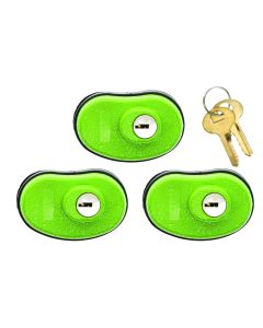 Lockdown 1118825 Keyed Trigger LockOpen With Key Green Rubber 3 Pack