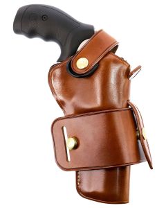 Galco WG2104 Wheelgunner 2.0OWB Tan Leather Belt Slide Fits S&amp;W L Frame/Ruger Security-Six Fits 4" Barrel Ambidextrous