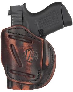 1791 Gunleather 4WH2VTGR 4-WayIWB/OWB Size 02 Vintage Leather Belt Clip Fits S&amp;W M&amp;P Bodyguard Right Hand