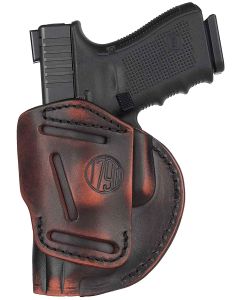 1791 Gunleather 4WH5VTGR 4-WayIWB/OWB Size 05 Vintage Leather Belt Clip Compatible w/Glock 17/Springfield XD/S&amp;W M&amp;P/HK VP9 Right Hand