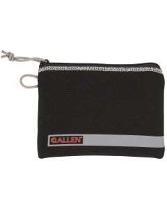Allen 3626 Pistol PouchBlack Polyester w/Lockable Zippers, ID Label &amp; Fleece Lining Holds Compact Size Handgun 5" L x 7" W Interior Dimensions