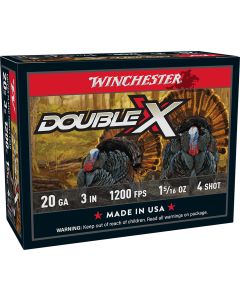 Winchester Ammo STH2034 Double X High Velocity Turkey 20Gauge 3" 1 5/16oz 4Shot 10 Per Box/10 Case