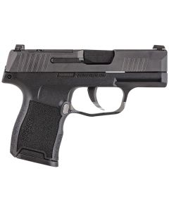 Sig Sauer 365380BSS P365Micro-Compact 380 ACP 10+1 3.10" Black Carbon Steel Barrel, Black Nitron Optic Ready/Serrated Slide &amp; Frame w/Sig Rail, Black Polymer Grips, Right Hand