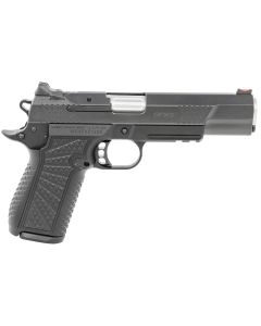 Wilson Combat SFX9FSR5 SFX99mm Luger 15+1 5" Stainless Match Grade Barrel, Black DLC Serrated Stainless Steel Slide, Black Aluminum Frame w/Beavertail &amp; Picatinny Rail, Black Polymer Grip