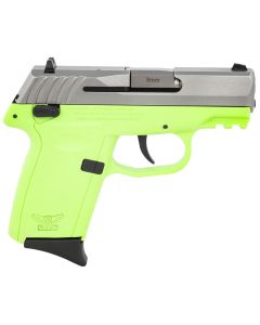 SCCY Industries CPX1TTLGG3 CPX-1 Gen3 9mm Luger 10+1 3.10" Lime Green Polymer w/Picatinny Rail Serrated SS Slide Lime Green Polymer Grip
