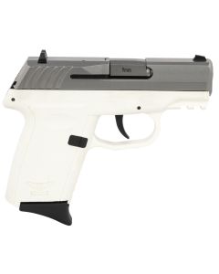 SCCY Industries CPX-2TTWTG3 CPX-2 Gen3 9mm Luger Caliber with 3.10" Barrel, 10+1 Capacity, White Finish Picatinny Rail Frame, Serrated Stainless Steel Slide, Polymer Grip &amp; No Manual Thumb Safety