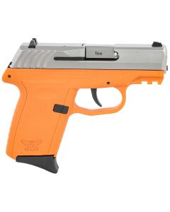 SCCY Industries CPX-2TTORG3 CPX-2 Gen3 9mm Luger Caliber with 3.10" Barrel, 10+1 Capacity, Orange Finish Picatinny Rail Frame, Serrated Stainless Steel Slide, Polymer Grip &amp; No Manual Thumb Safety