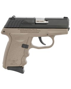 SCCY Industries CPX-3CBDE CPX-3380 ACP 10+1 3.10" Flat Dark Earth Polymer Serrated Black Nitride SS Slide Finger Grooved FDE Polymer Grip