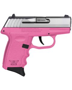 SCCY Industries CPX-3TTPK CPX-3Sub-Compact Frame 380 ACP 10+1, 3.10" Stainless Quadlock Barrel, Serrated Stainless Steel Slide, Pink Polymer Frame w/Finger Grooves, No Safety, Right Hand