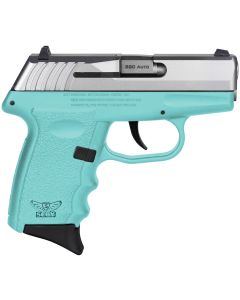 SCCY Industries CPX-3TTSB CPX-3Sub-Compact Frame 380 ACP 10+1, 3.10" Stainless Quadlock Barrel, Serrated Stainless Steel Slide, SCCY Blue Polymer Frame w/Finger Grooves, No Safety, Right Hand