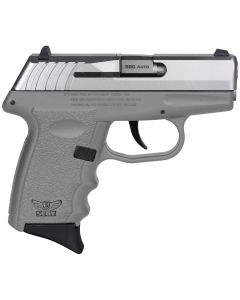 SCCY Industries CPX-3TTSG CPX-3Sub-Compact Frame 380 ACP 10+1, 3.10" Stainless Quadlock Barrel, Serrated Stainless Steel Slide, Sniper Gray Polymer Frame w/Finger Grooves, No Safety, Right Hand
