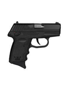 SCCY Industries CPX-4CBBK CPX-4380 ACP 10+1 2.96" Black Polymer Serrated Black Nitride SS Slide Finger Grooved Black Polymer Grip
