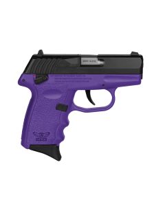 SCCY Industries CPX-4CBPU CPX-4380 ACP 10+1 2.96" Purple Polymer Serrated Black Nitride SS Slide Finger Grooved Purple Polymer Grip