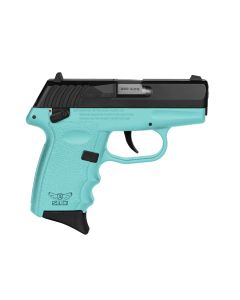 SCCY Industries CPX-4CBSB CPX-4380 ACP 10+1 2.96" SCCY Blue Polymer Serrated Black Nitride SS Slide Finger Grooved SCCY Blue Polymer Grip