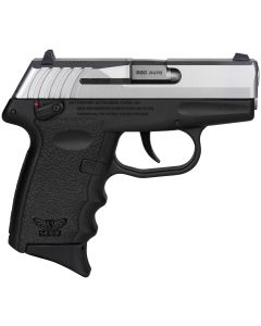 SCCY Industries CPX-4TTBK CPX-4380 ACP 10+1 2.96" Black Polymer Serrated SS Slide Finger Grooved Black Polymer Grip
