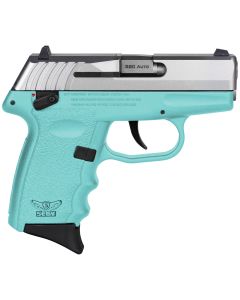 SCCY Industries CPX-4TTSB CPX-4380 ACP 10+1 2.96" SCCY Blue Polymer Serrated SS Slide Finger Grooved SCCY Blue Polymer Grip