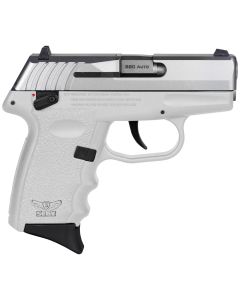 SCCY Industries CPX-4TTWT CPX-4380 ACP 10+1 2.96" White Polymer Serrated SS Slide Finger Grooved White Polymer Grip