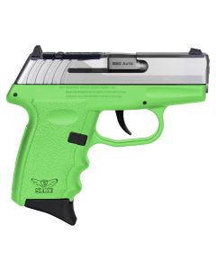 SCCY Industries CPX3TTLGRDRG3 CPX-3 RD 380 ACP 10+1 2.96" Lime Green Polymer/Serrated Stainless Steel Slide/Finger Grooved Lime Green Polymer Grip