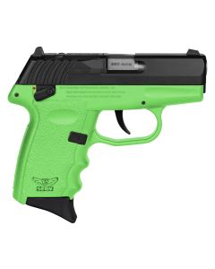 SCCY Industries CPX4CBLGRDRG3 CPX-4 RD 380 ACP 10+1 2.96" Lime Green Polymer/Serrated Black Nitride Stainless Steel Slide/Finger Grooved Lime Green Polymer Grip