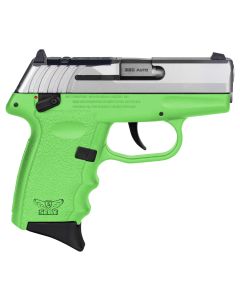 SCCY Industries CPX4TTLGRDRG3 CPX-4 RD 380 ACP 10+1 2.96" Lime Green Polymer/Serrated Stainless Steel Slide/Finger Grooved Lime Green Polymer Grip