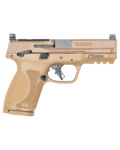 Smith &amp; Wesson 13573 M&amp;P M2.0Compact 9mm Luger 15+1 4" Stainless Steel Barrel &amp; Optic Cut/Serrated Stainless Steel Slide, Flat Dark Earth Polymer Frame w/Picatinny Rail