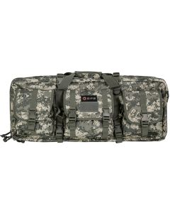 GPS Bags DRC28ACU Double Rifle Case A-TACS AU 600D Polyester w/ 2 Padded Pistol Sleeves MOLLE Webbing &amp; Lockable Zippers