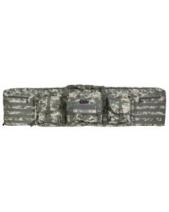 GPS Bags DRC55ACU Double Rifle Case A-TACS AU 600D Polyester w/ 2 Padded Pistol Sleeves MOLLE Webbing &amp; Lockable Zippers