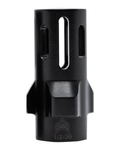 Angstadt Arms AA093LHB36 Flash HiderBlack Hardcoat Anodized Steel with 1/2"-36 tpi Threads 1.42" OAL for 9mm Luger