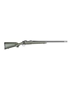 Christensen Arms CA10268H14233 Summit TIFull Size 6.5 Creedmoor 4+1, 24" Natural Titanium Steel Threaded Barrel, Natural Titanium Aluminum Receiver Green w/Black/Tan Webbing Fixed Sporter Stock