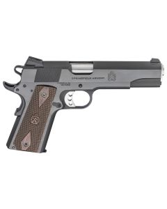 Springfield Armory PX9419 1911 Garrison 9mm Luger 9+1, 5" Stainless Match Grade Steel Barrel, Blued Serrated Carbon Steel Slide, Carbon Steel Frame w/Beavertail, Thin-Line Wood Grip