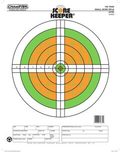 Champion Targets 45762 Score Keeper Sight-In Bullseye Paper Hanging 100 yds Small Bore Rifle Fluorescent Green &amp; Orange/White 12 PK