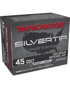 Winchester Ammo W45CST Silvertip45Colt 225gr Silvertip Jacket Hollow Point 20 Per Box/10 Case