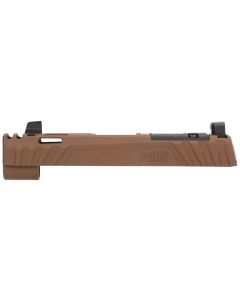 Sig Sauer 8901048 P365Sig P365/P365XL/P365X 9mm Luger Nitride Coyote Brown Stainless Steel Optic Ready Integrated Compensator Slide XRAY3 Suppressor Sights Compatible With ROMEOZERO ROMEOZERO Elite