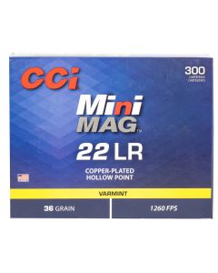 CCI 962 Mini-Mag Varmint 22LR 36gr Jacketed Hollow Point 300 Per Box/10 Case