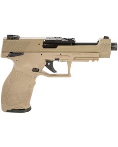 Taurus 1TX22C15UFCK TX22 Competition 22 LR 16+1 5.40" Matte Black Bull/Steel/Threaded Barrel, Flat Dark Earth Aluminum/Optic Cut/Serrated Slide &amp; Polymer Frame w/Picatinny Rail w/FDE Polymer Grips