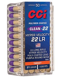 CCI 954CC Clean-22 Hyper Velocity 22LR 31gr LN Purple 50 Per Box/100 Case