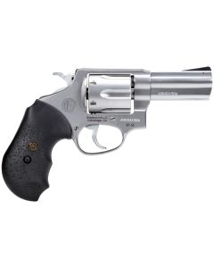 Rossi 2RP639 RP63Small Frame 357 Mag 6 Shot, 3" Satin Stainless Steel Barrel, Cylinder &amp; Frame, Black Textured Rubber Grip, Hammer Block Safety, Exposed Hammer