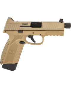 FN 66101384 545 Tactical 45 ACP 15+1/18+1, 4.71" Black Target Crown/Threaded Steel Barrel, Flat Dark Earth PVD Optic Cut/Serrated Steel Slide &amp; Polymer Frame w/Picatinny Rail, Ambidextrous