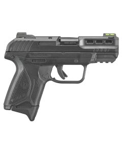 Ruger 3839 Security-380380 ACP 10+1/15+1 3.42" Black Oxide Barrel, Black Serrated Steel Slide, Black Polymer Frame w/Accessory Rail, Black Polymer Grips