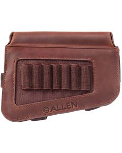 Allen 8519 Westcliff Buttstock Cartridge Carrier 7rd Leather Rifle Buttstock Mount Features Raised Cheek Piece