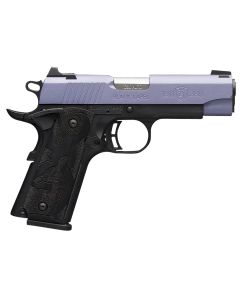 Browning 051986492 1911-380 Black Label Compact Frame 380 ACP 8+1, 3.63" Matte Stainless Steel Barrel, Crushed Orchid Cerakote Serrated Stainless Steel Slide, Matte Black Polymer Frame w/Beavertail